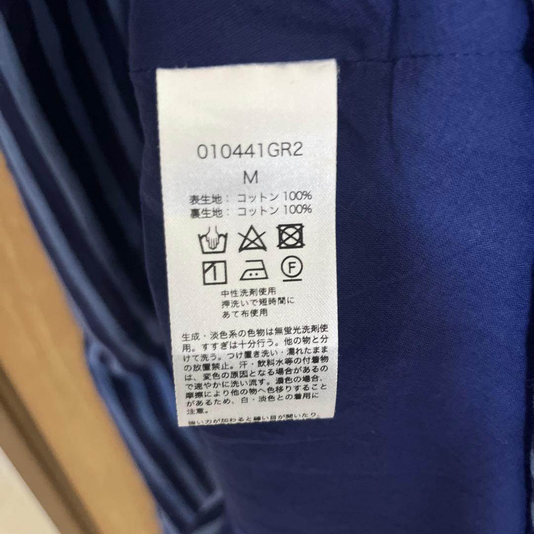 ヌキテパ コットンボイルストライプギャザードレス　ネイビー×ブルー　完売品