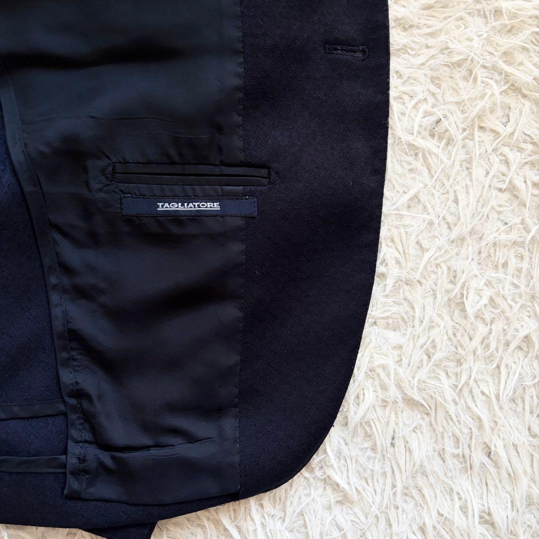 <美品>TAGLIATORE ヴェスビオ ネイビー ウール スーツ サイズ44