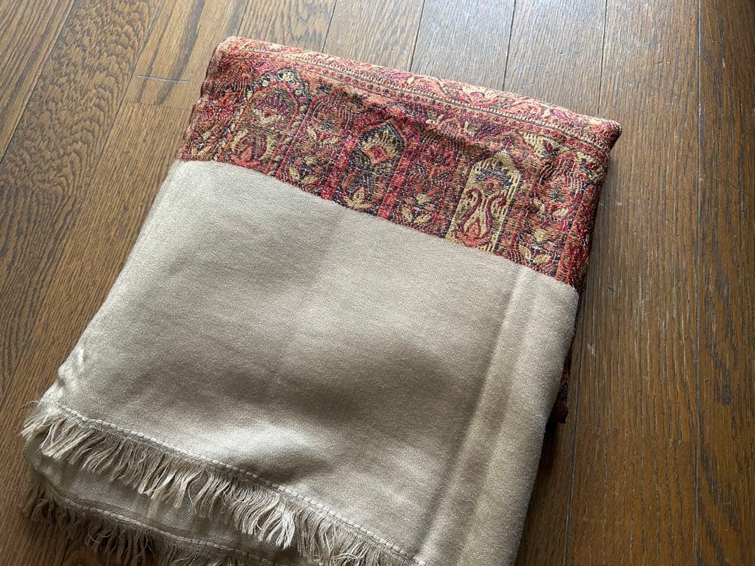 YANTOR ヤントル ジャガード織り ペイズリー 大判ストール マフラー