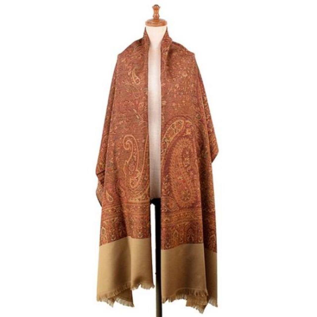 YANTOR ヤントル ジャガード織り ペイズリー 大判ストール マフラー