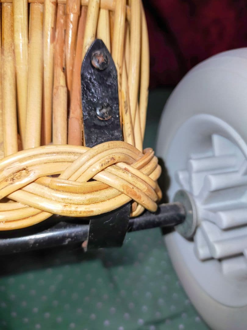 アンティーク ラタン 籐 キャリーバスケット キャリーバッグ カート