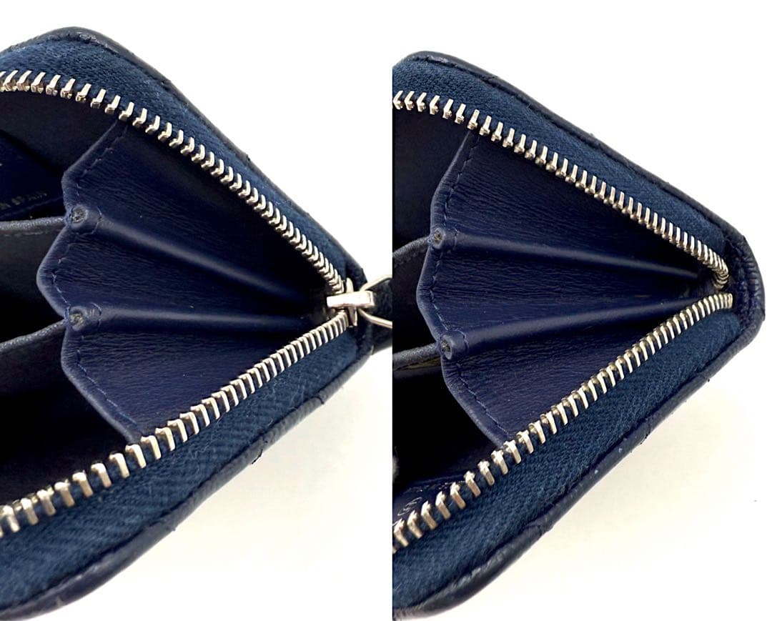 シャネル クラシック ジップ パースキャビアスキン ネイビー