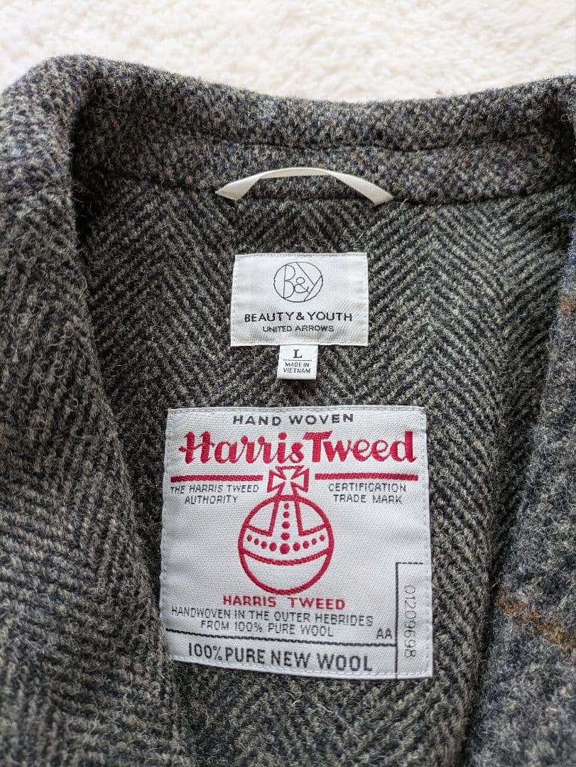 ★Harris Tweed BEAUTY&YOUTH テーラードジャケット L