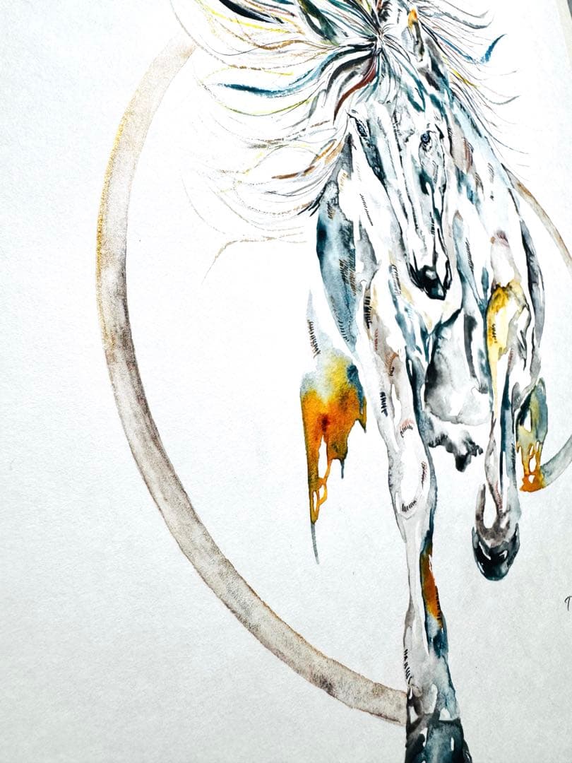 馬 原画 額装済み クロワ ※購入希望の方はコメントください