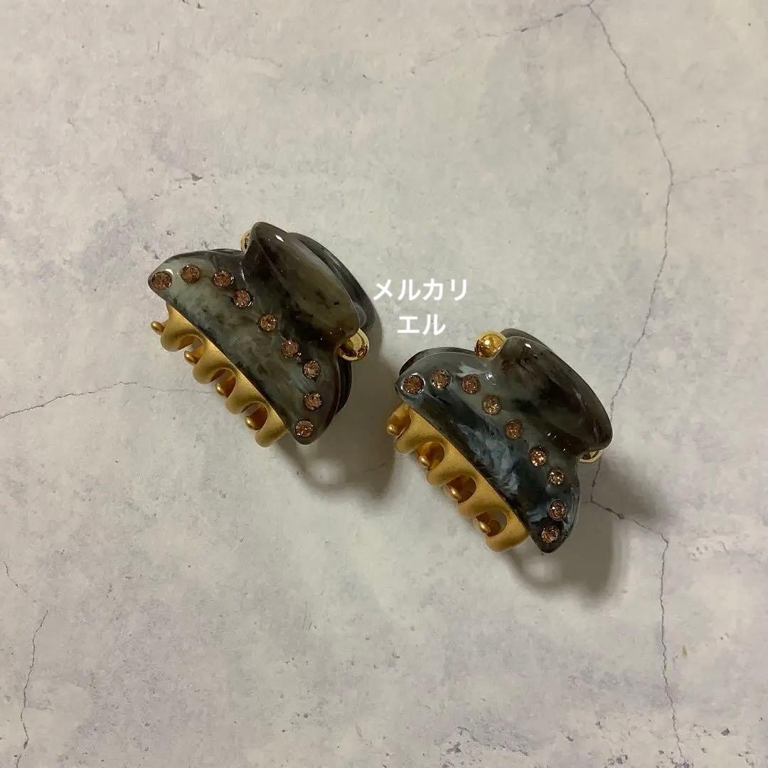 アッカ acca ティアラ ミニクリップ 同色2個セット ブラウンマーブル