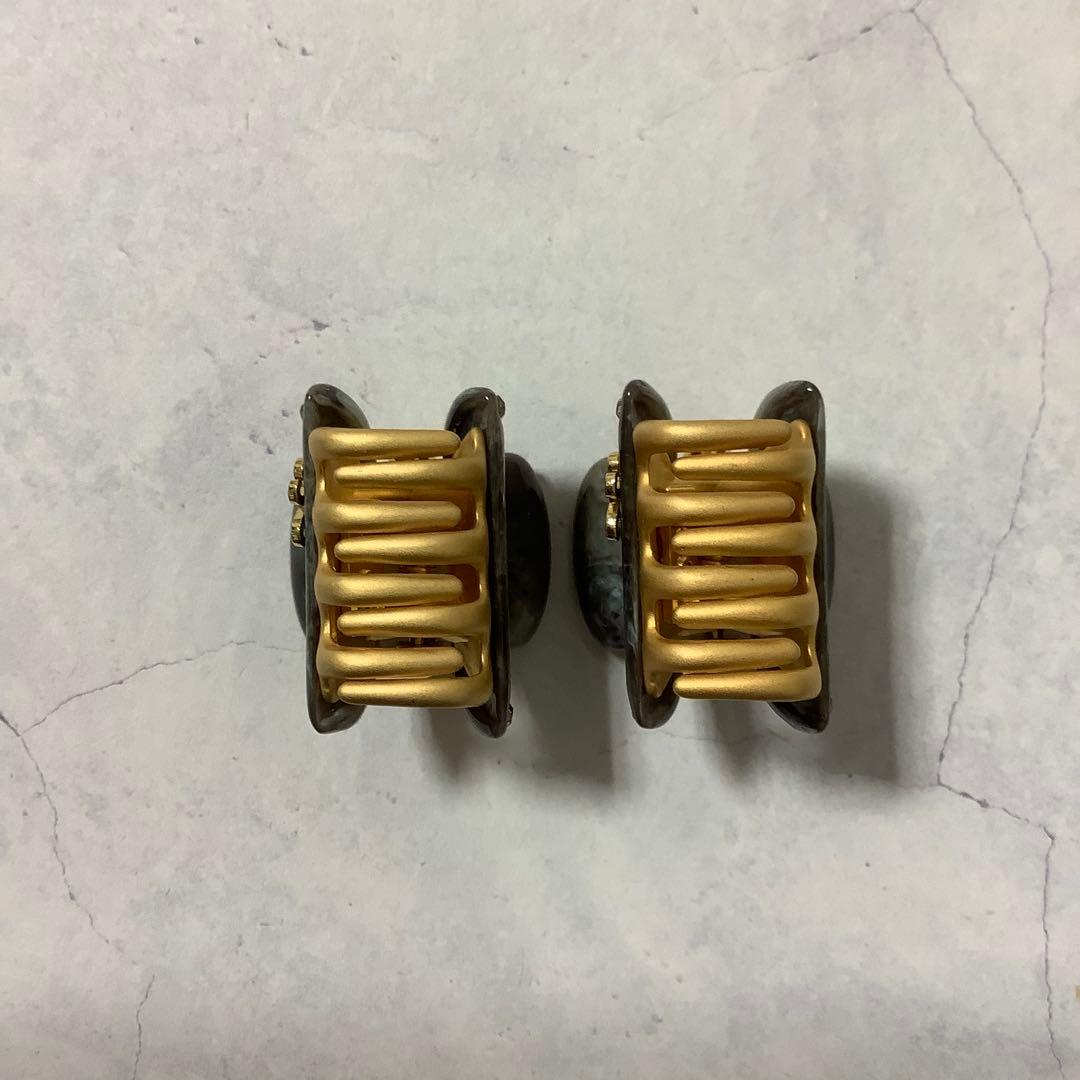 アッカ acca ティアラ ミニクリップ 同色2個セット ブラウンマーブル