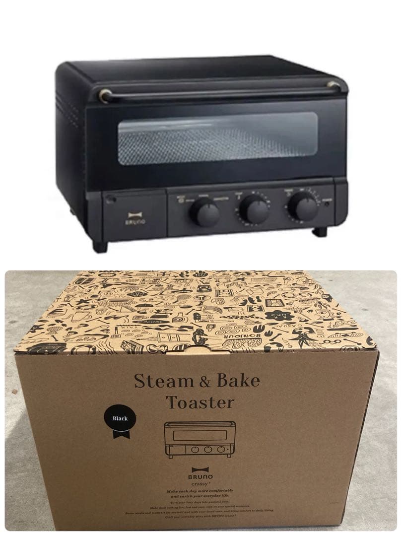 いつもの朝をもっと美味しく☆ BRUNO スチーム &ベイクトースター ブラック