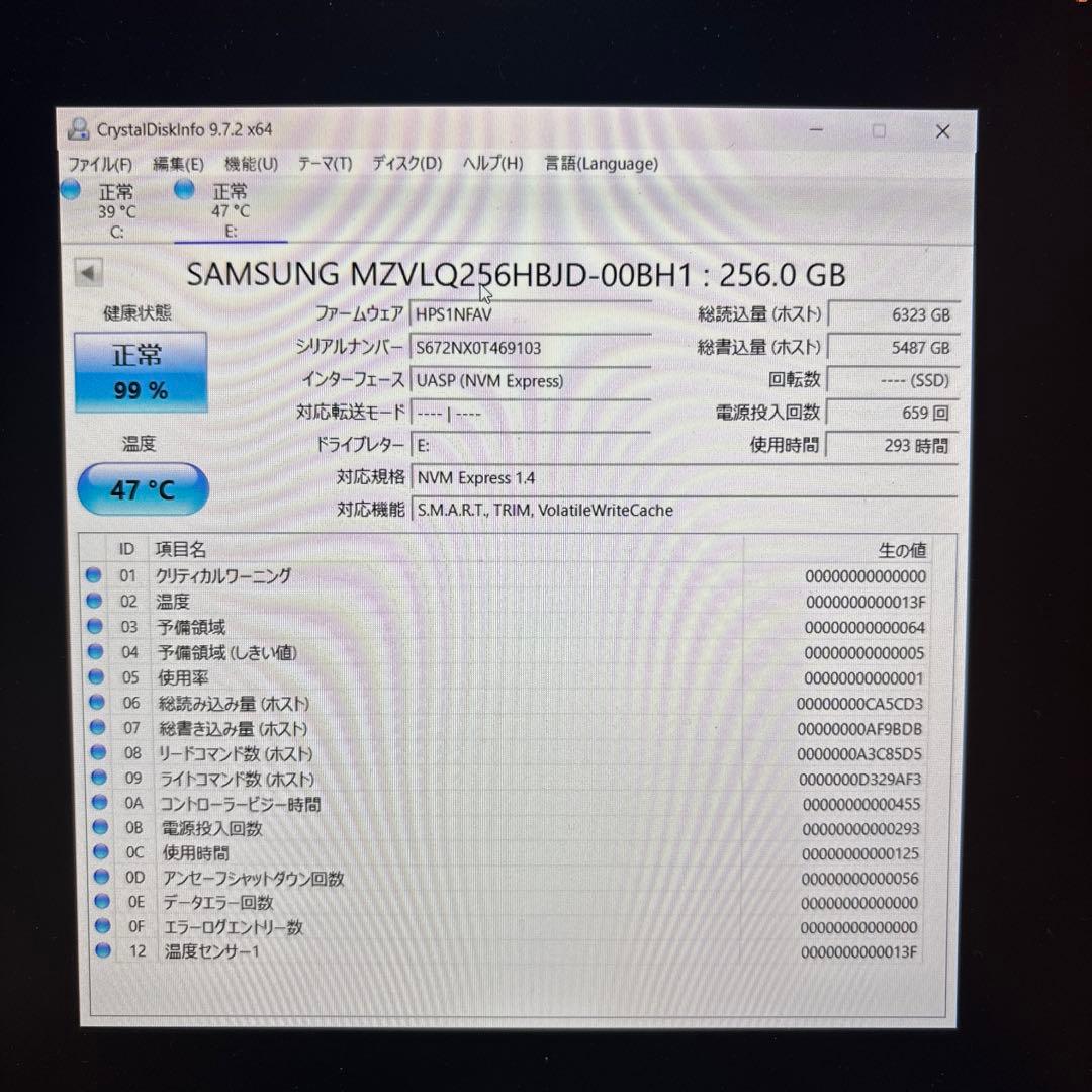 ④ M.2 SSD NVMe 256GB×4本＋128GB×1本