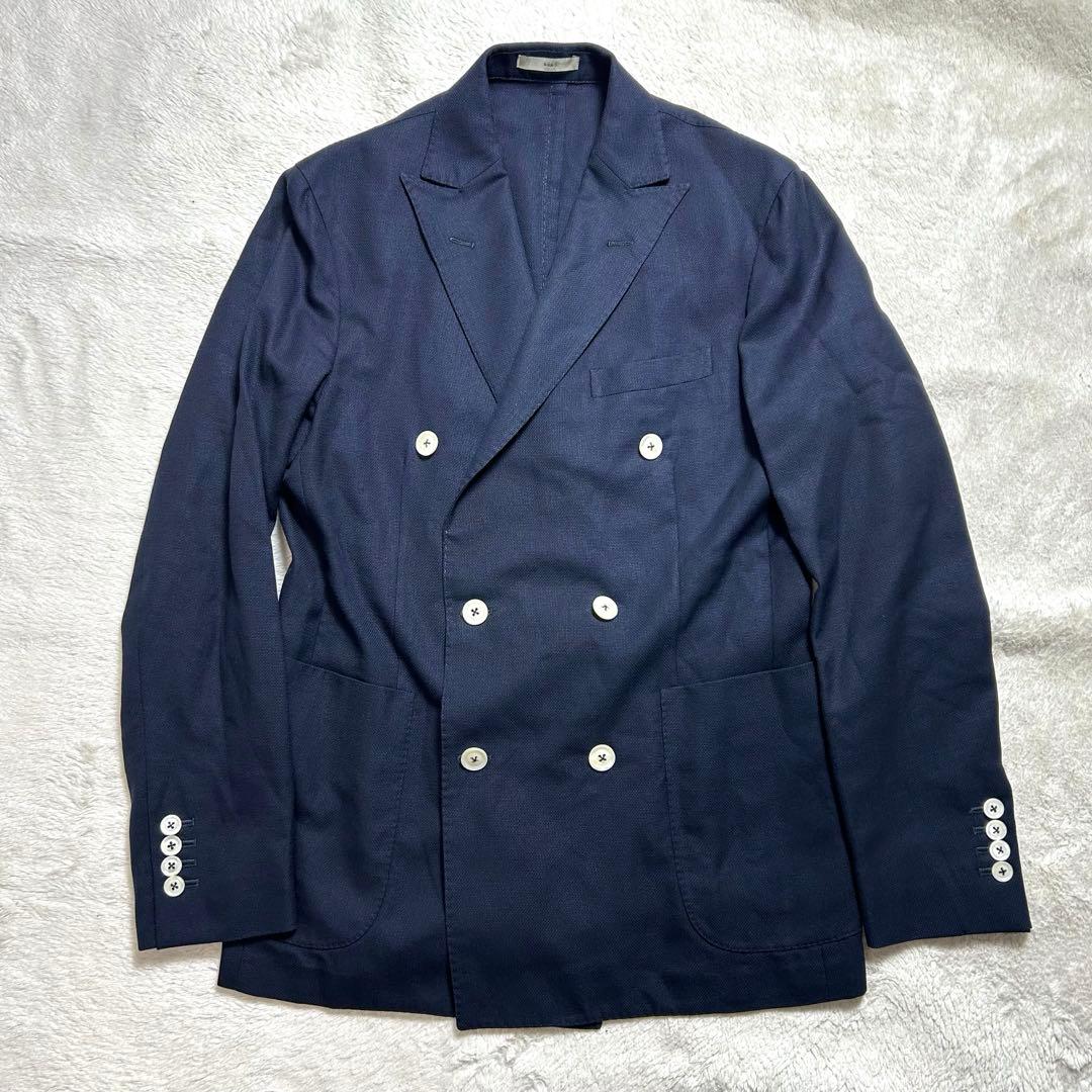 ボリオリ　ダブルブレストジャケット　シェルボタン　紺ブレ　SOHO L