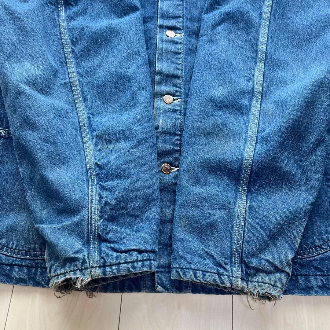 90s Dickies カバーオール デニム コーデュロイ衿 ブランケット裏地