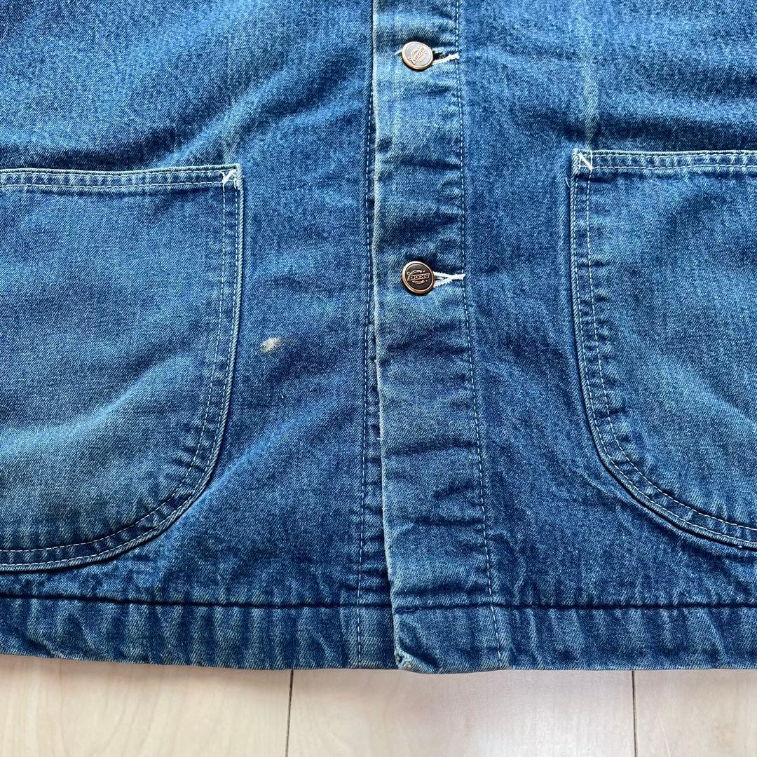 90s Dickies カバーオール デニム コーデュロイ衿 ブランケット裏地