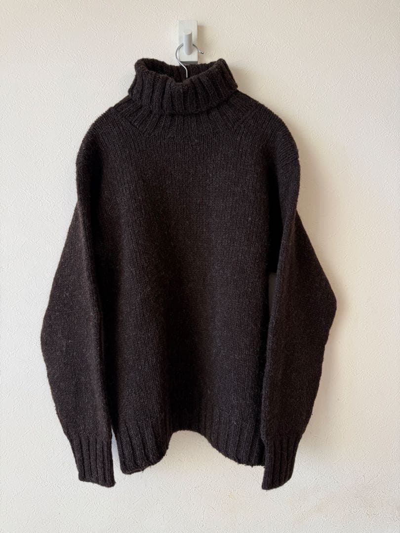 アナトミカ　3ply タートルネック　ハンドニットセーター　ジャミーソンズ製