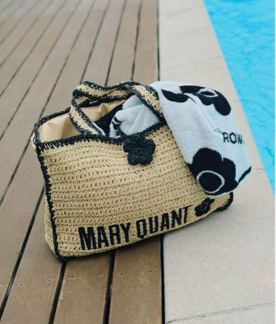 【新品未使用】LILY BROWN×MARY QUANT ロゴ入りラフィアトート