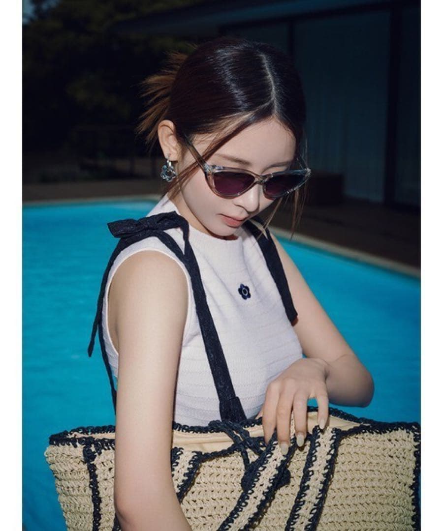 【新品未使用】LILY BROWN×MARY QUANT ロゴ入りラフィアトート