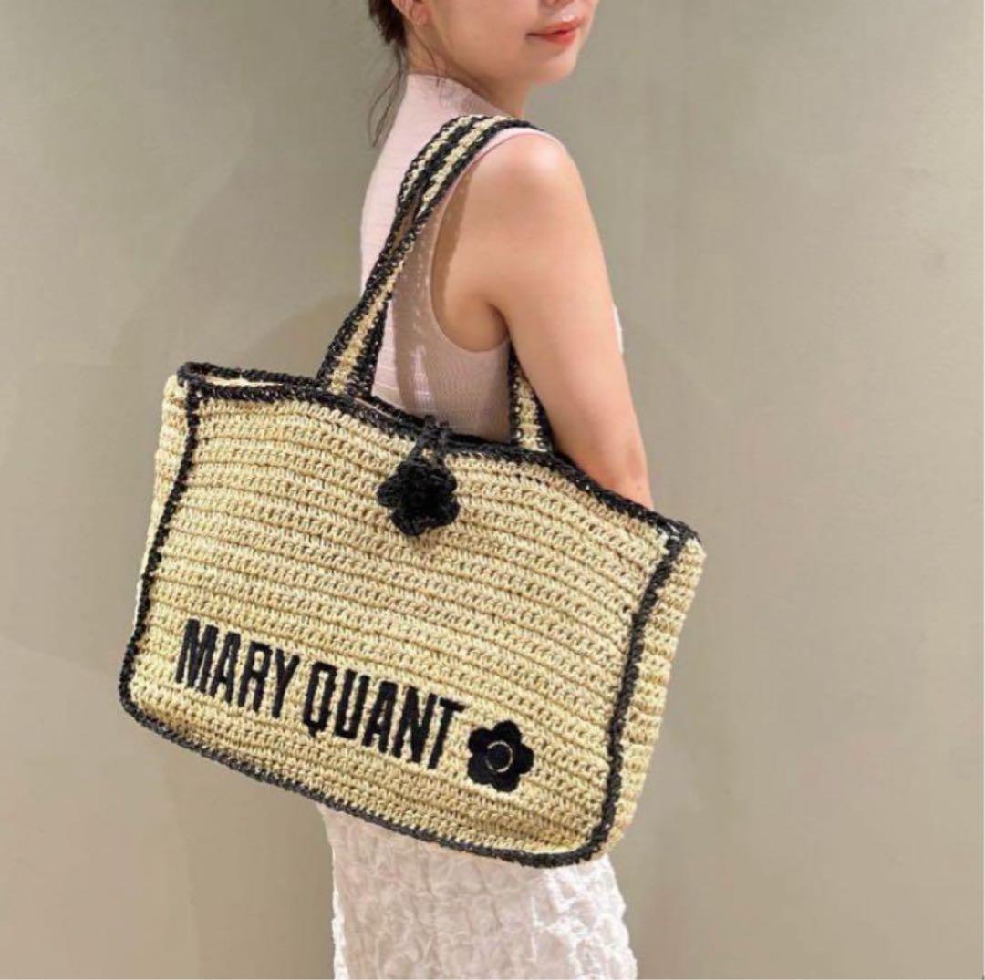 【新品未使用】LILY BROWN×MARY QUANT ロゴ入りラフィアトート