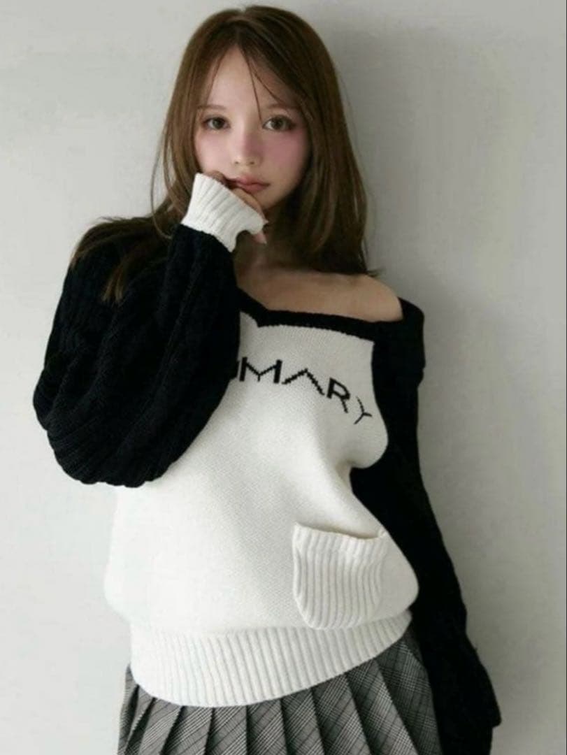 トップス ANDMARY Marie knit tops black