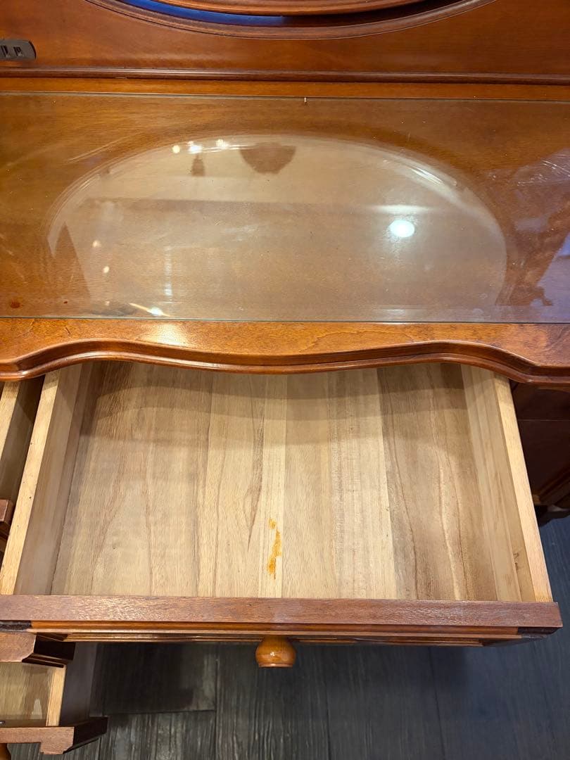 アメリカンヴィンテージ ドレッサー 円鏡 バニティデスク 無垢材 アンティーク調