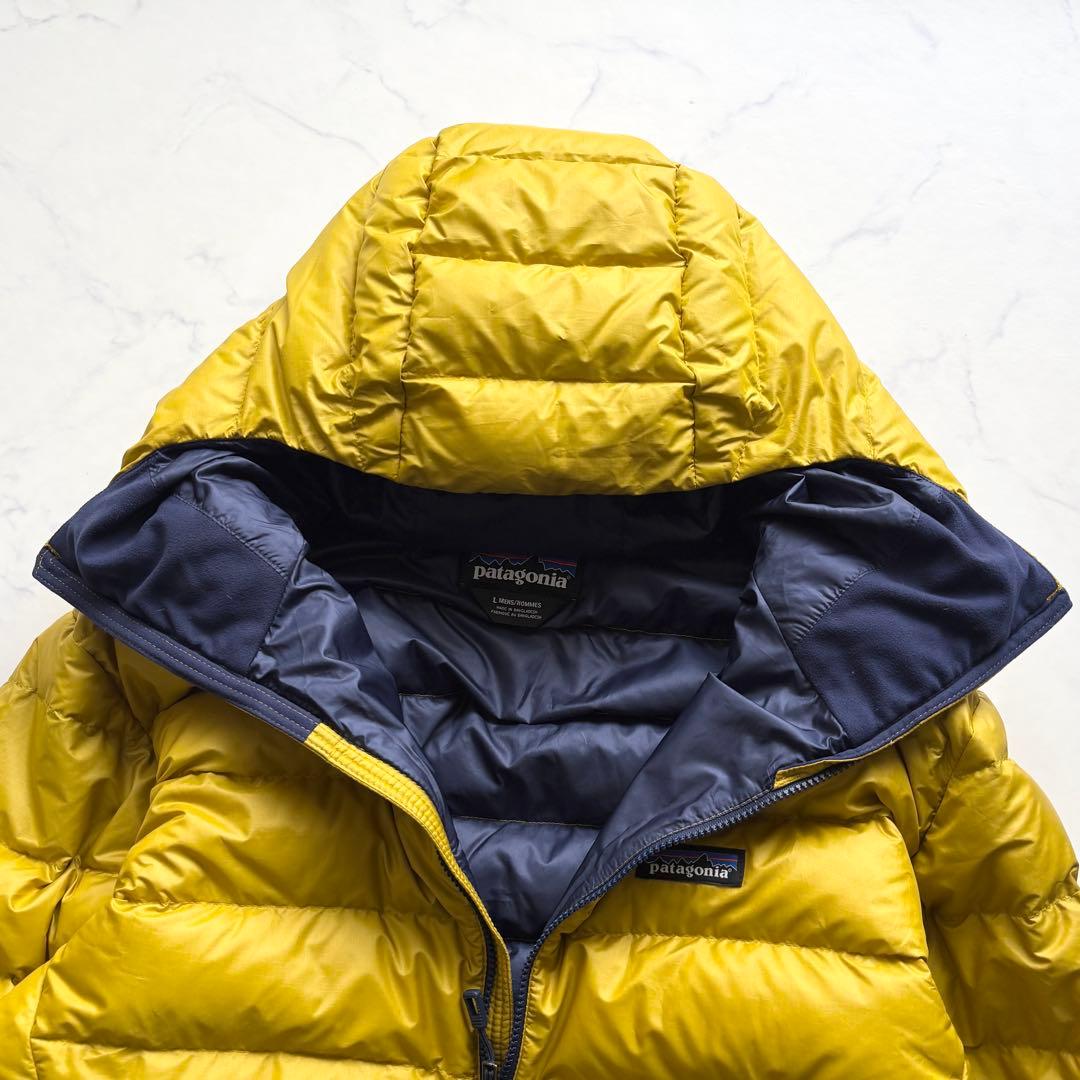 パタゴニア ダウンセーターフーディプルオーバー GOOUT表紙 イエロー L