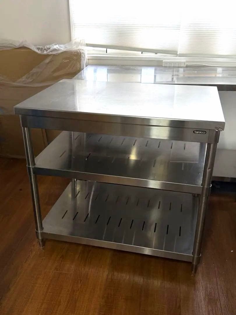 ステンレススチール 2段キッチンワゴン