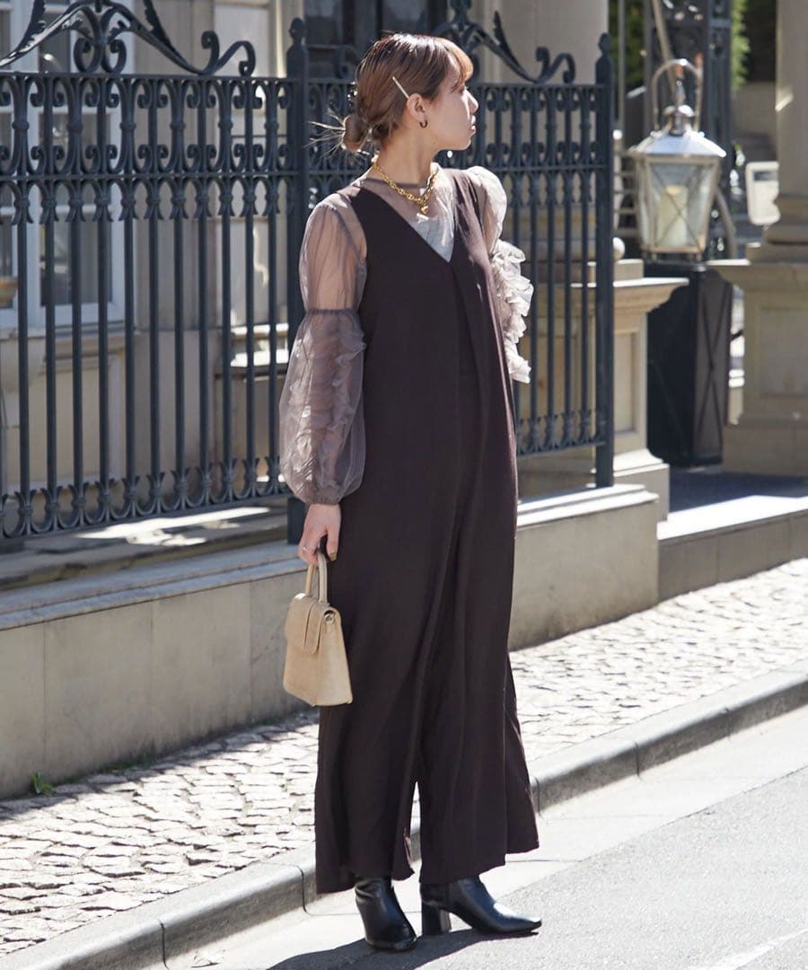 ドレス ブラウン Ciaopanic パンツドレス オケージョンドレス 結婚式