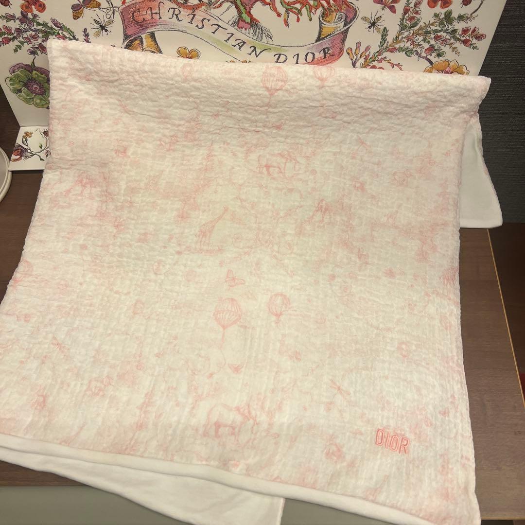 Dior ベビーディオール　おくるみ　モスリン　ピンク　ガーゼ