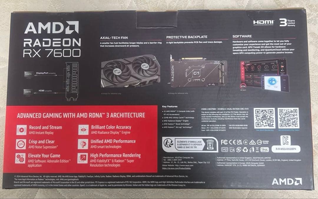 グラフィックボード・グラボ・ビデオカード Radeon RX 7600 OC 8GB