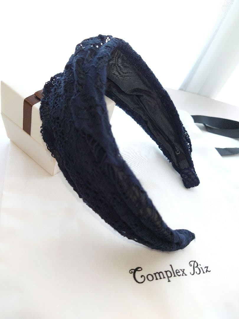 COMPLEX BIZ　フリーリーレース フレキシフィットヘアバンド(ネイビー)