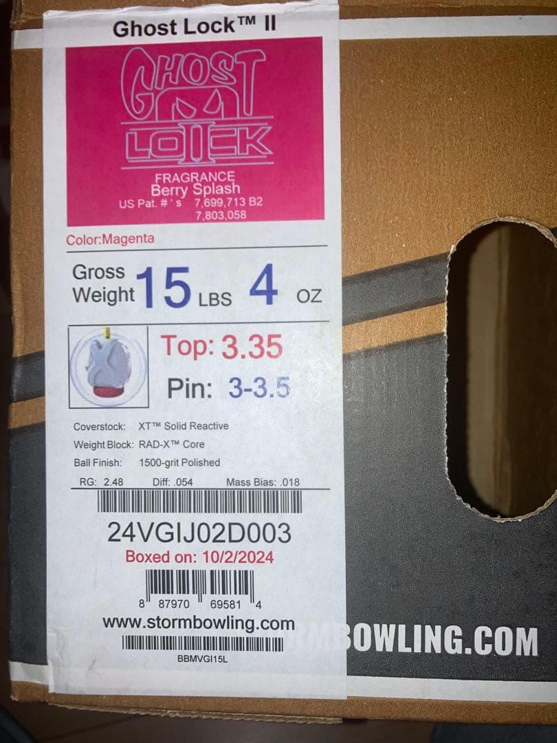 ボウリング　ゴーストロック2 15ポンド 新品　ストーム