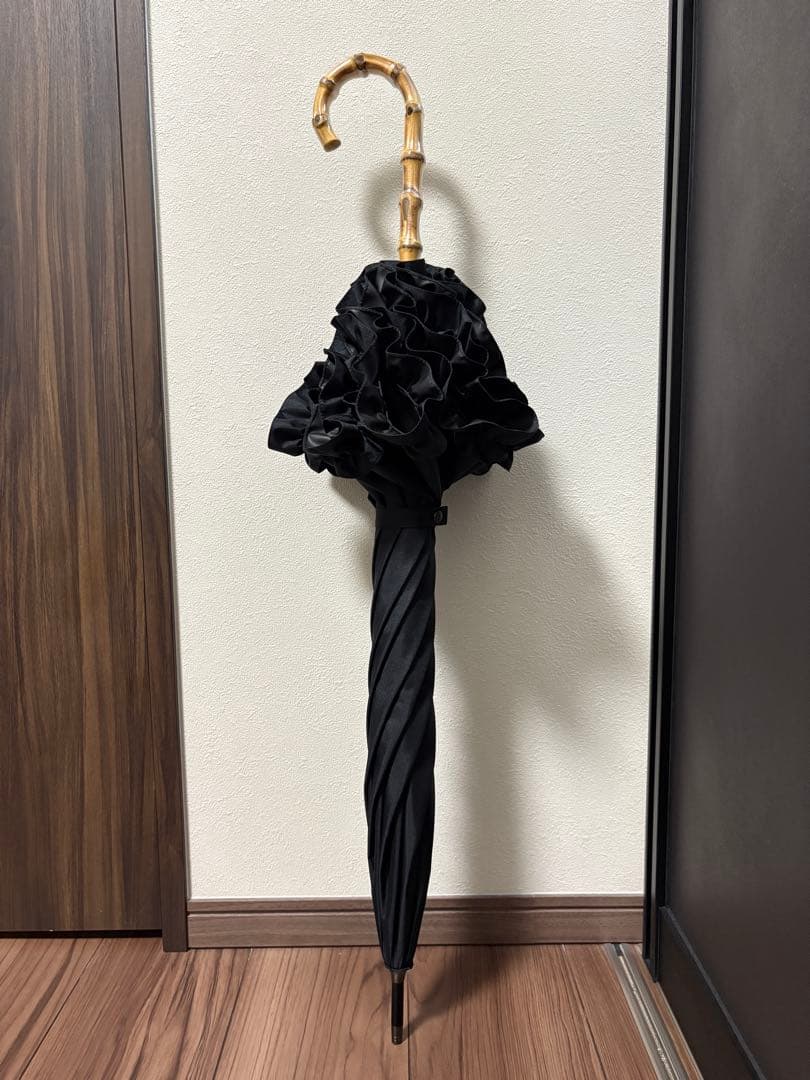 サンバリア 長傘 Mサイズ フリル ブラック