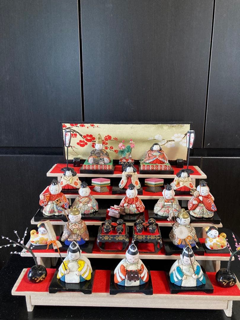 雛人形　アンティーク　木目込み雛十五人揃え