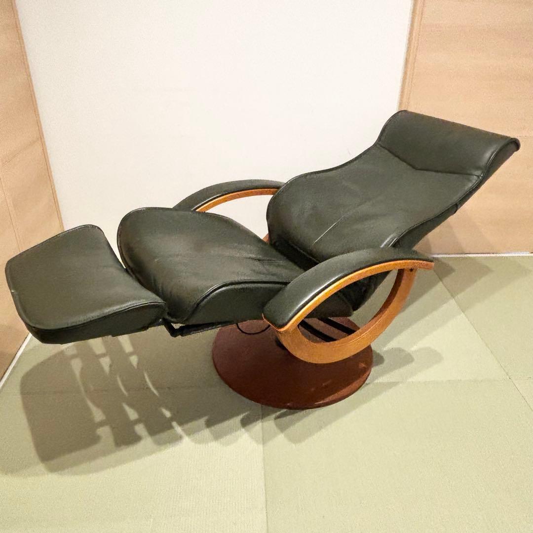 デンマーク製 KEBE ケベ 本革 リクライニングチェア KE ダークグリーン