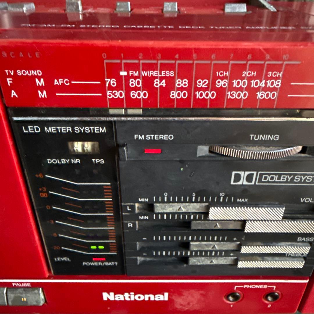 National RX-C50 ナショナル レッド ラジカセ 昭和レトロ