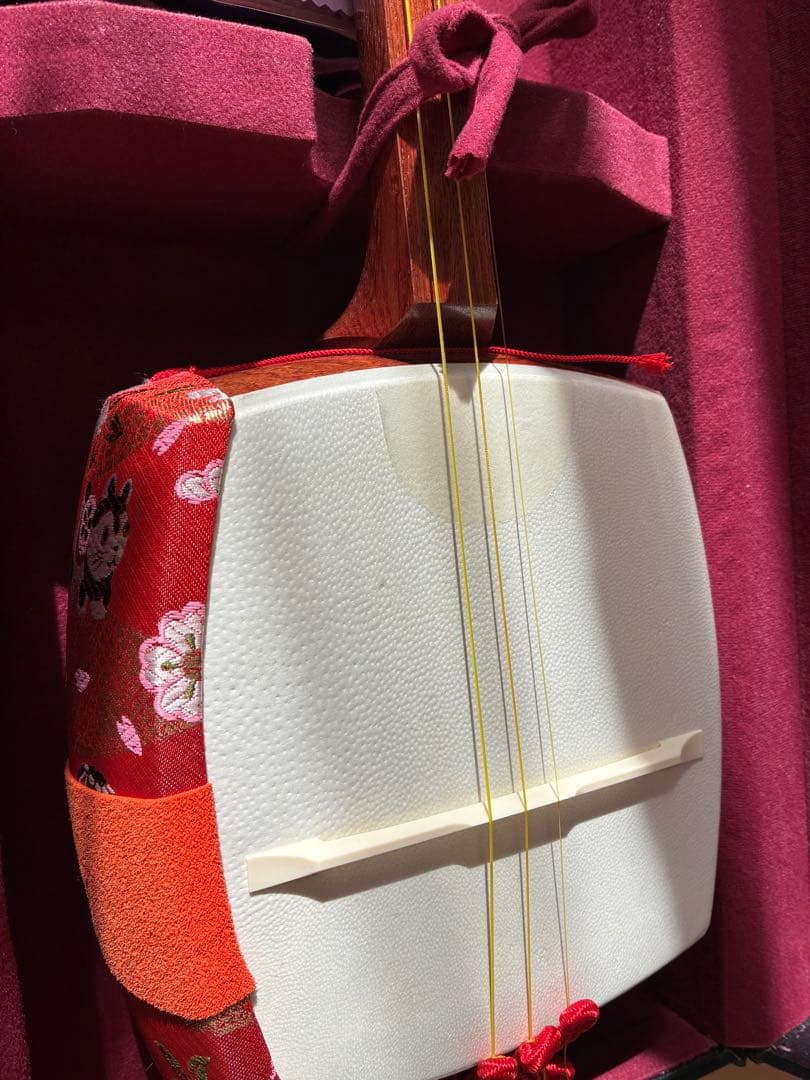 三味線本体 黒ケース付き　地唄