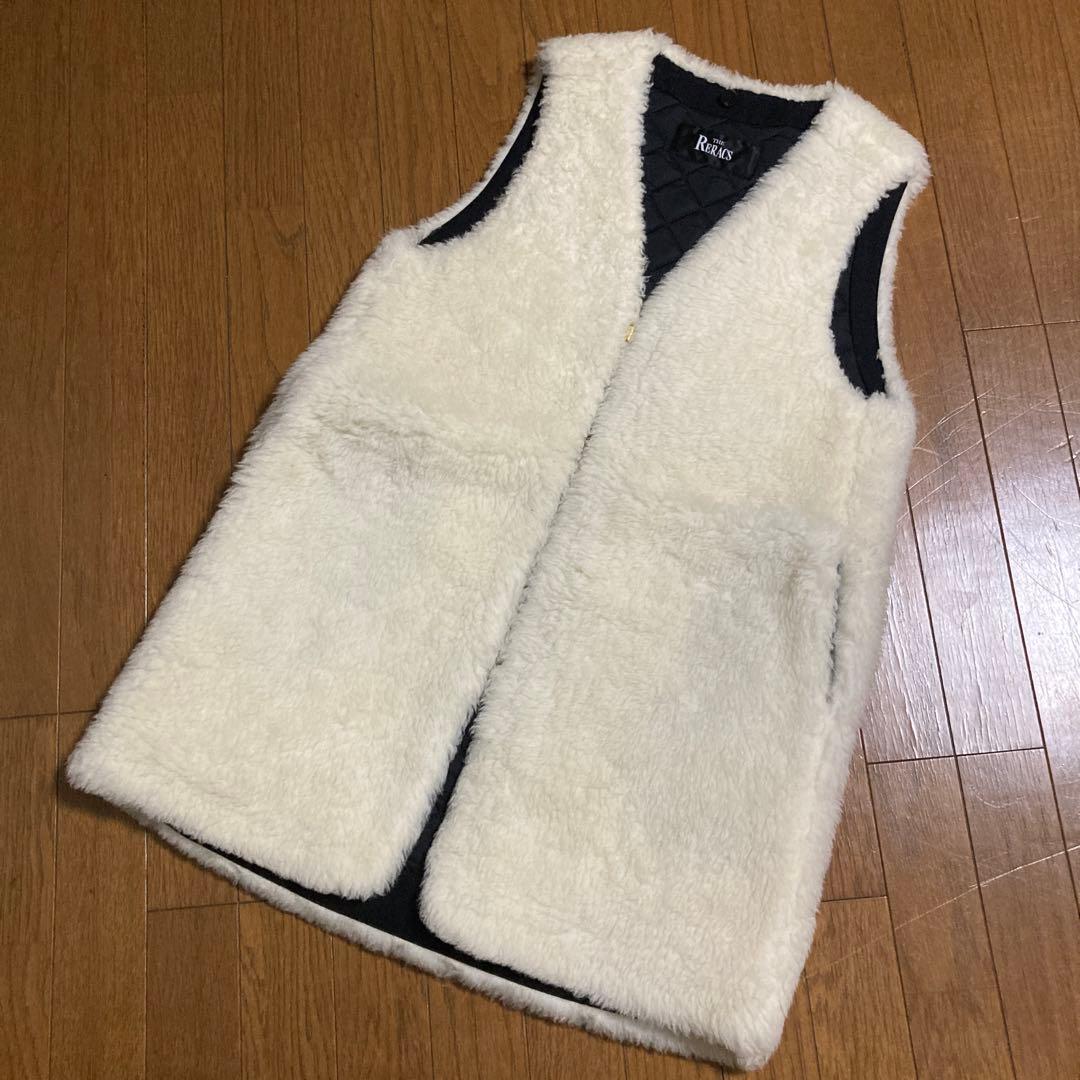 ザ　リラクス　THE RERACS ボアライナー　ベスト　ジレ　アイボリー　美品