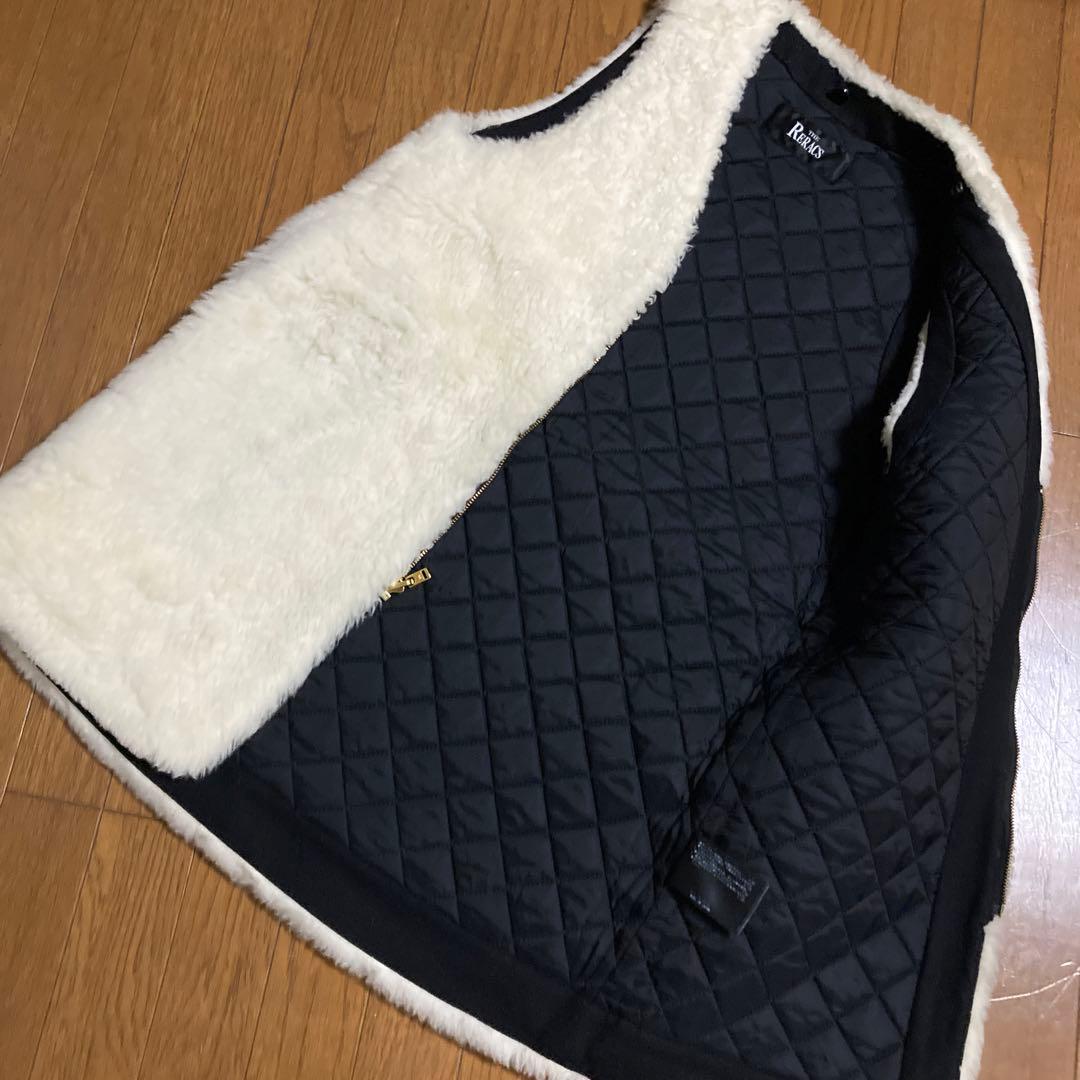 ザ　リラクス　THE RERACS ボアライナー　ベスト　ジレ　アイボリー　美品