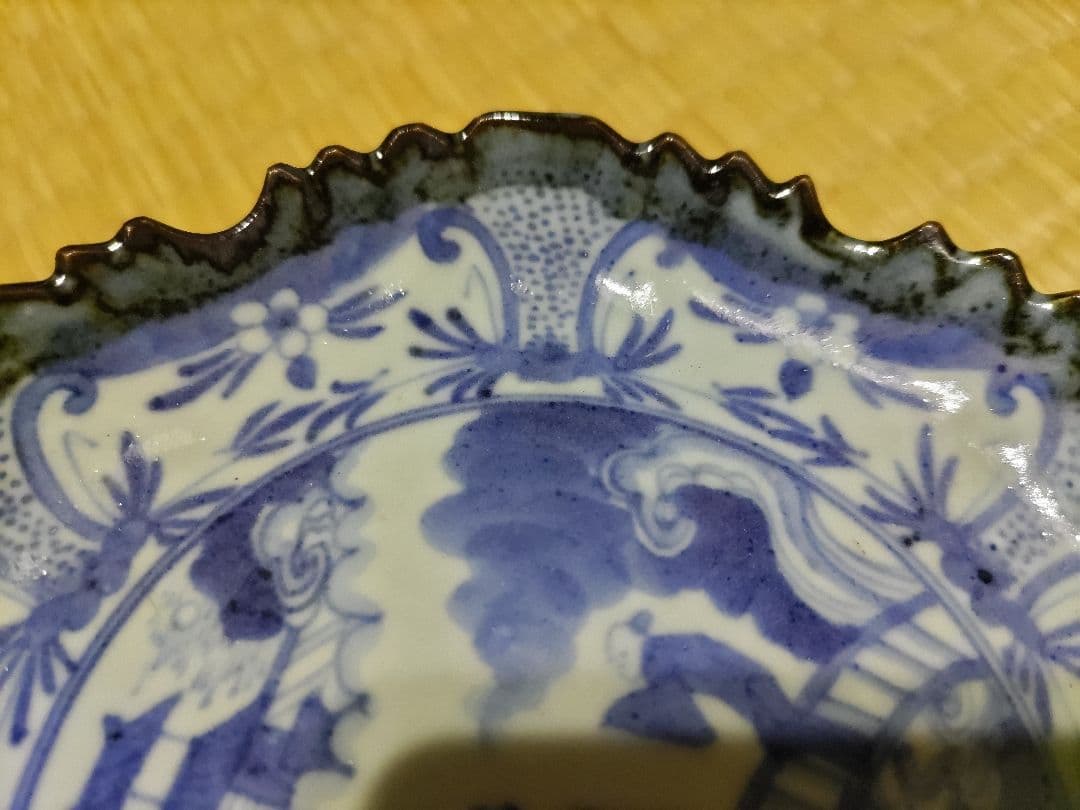 あっちゃん様　4枚価格　名工！初代　川瀬竹春　中国風　祥瑞　染付　３ツ足　皿