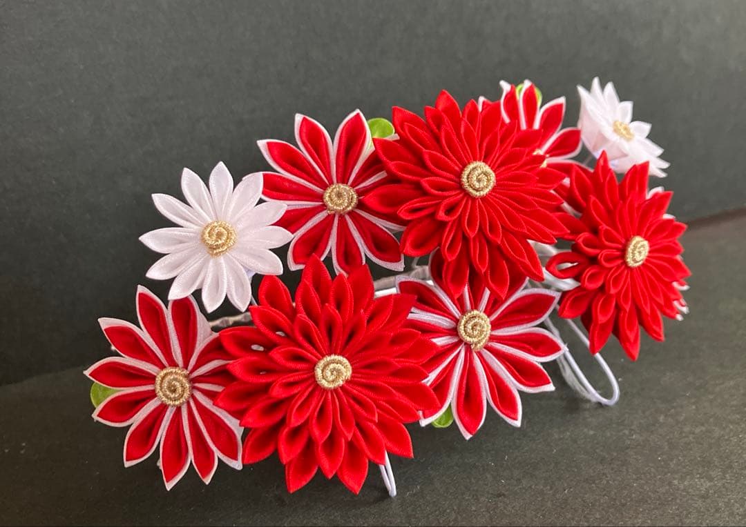 舞妓さんみたい！ 七五三 つまみかんざし つまみ細工 髪飾り