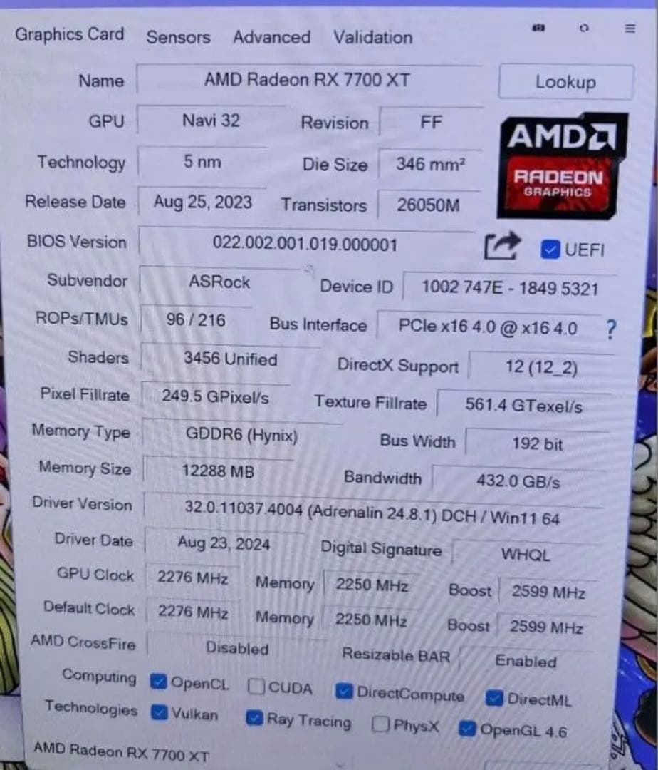 グラフィックボード・グラボ・ビデオカード AMD RADEON RX7700XT PHANTOM GAMING