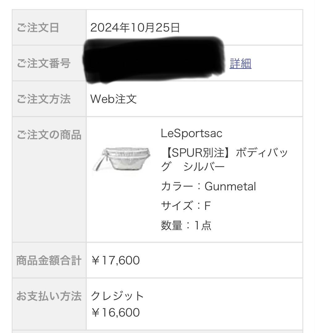 LeSportsac レスポートサックSPUR別ボディバッグ　シルバー