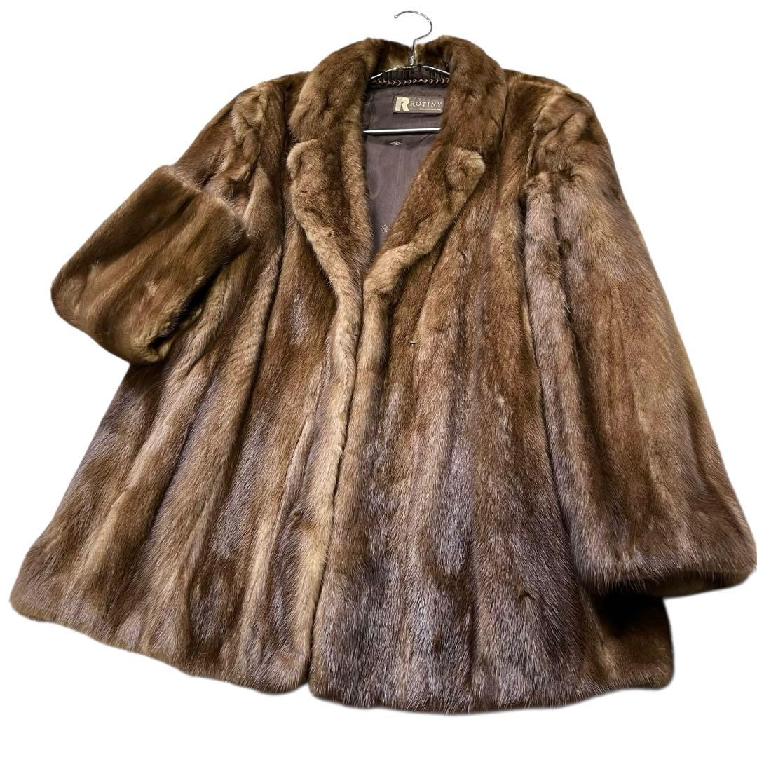 サガミンク デミバフミンク リアルファーコート 毛並み◎ なめし柔らか 13号