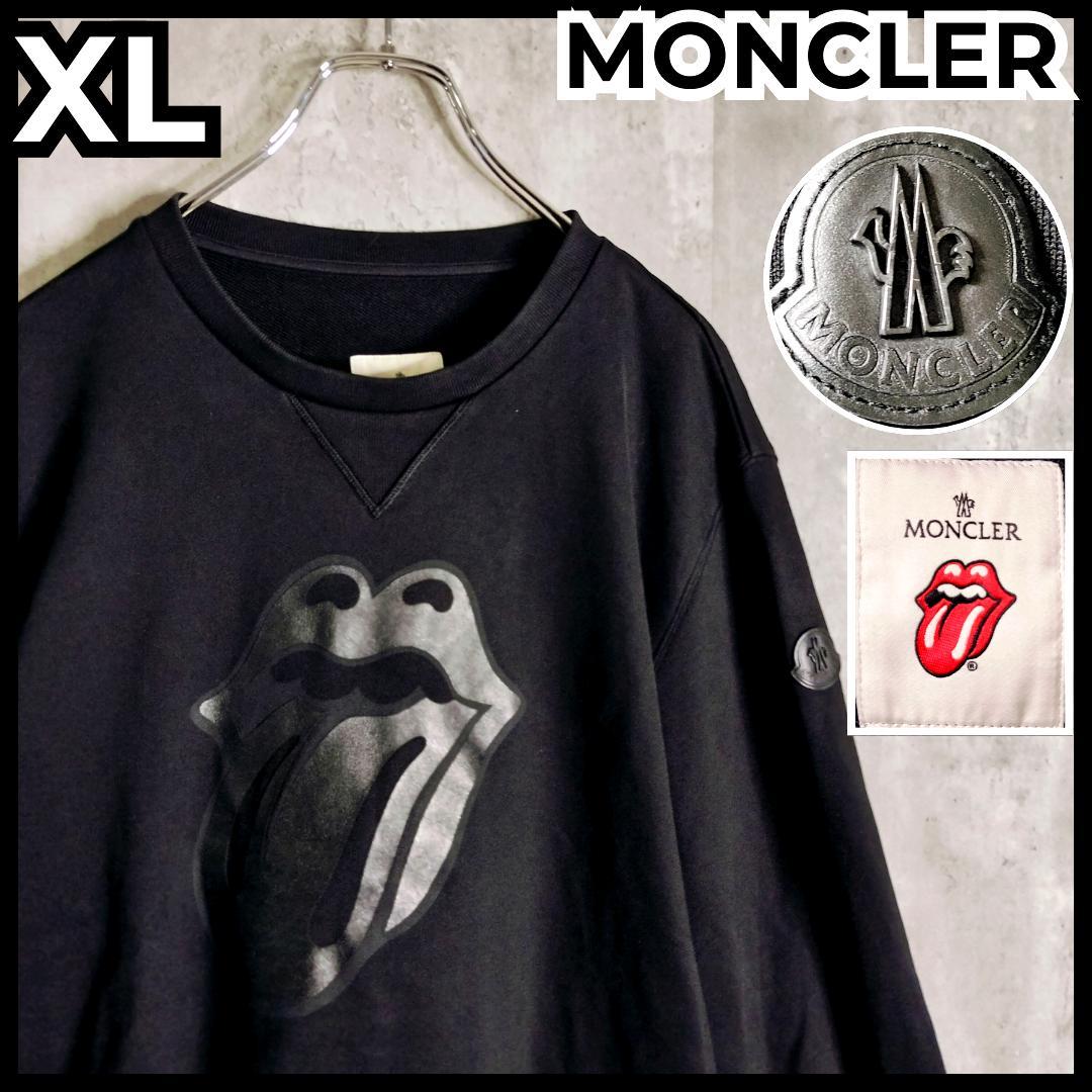 美品・QR確認★モンクレール ローリングストーンズ 羊革 牛革 スウェット XL