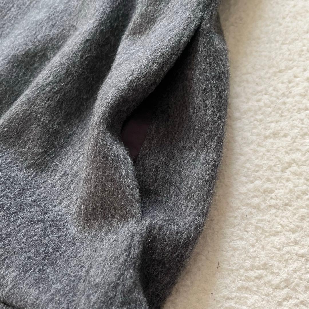 アベニールエトワール ウール カシミヤ ギャザー ワンピース グレー