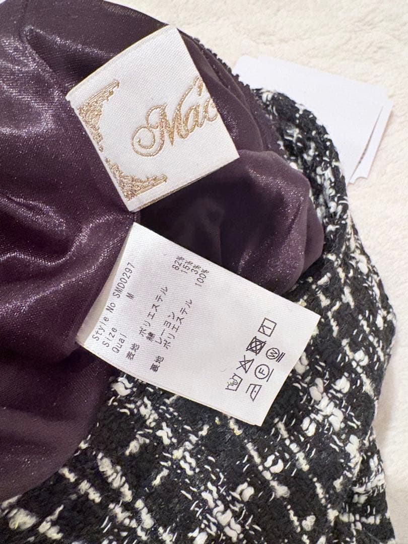 ミシェルマカロン チェックツイードフリル美脚スカート