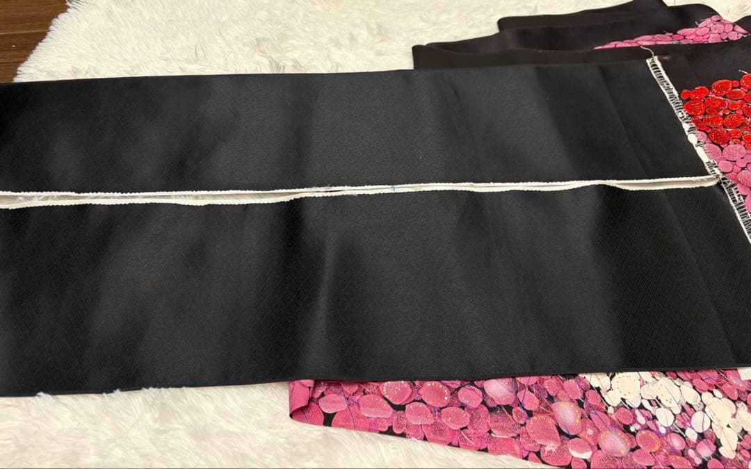 河藤縮緬特選　着尺　梅柄　本場浜ちりめん