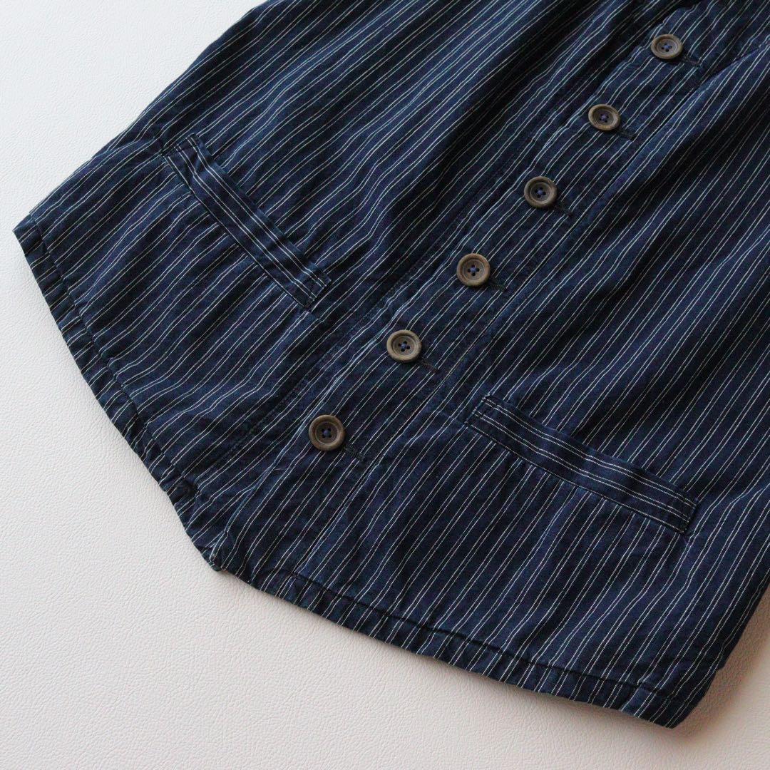 5354【希少　美品】45R ウォバッシュストライプベスト インディゴ　XL