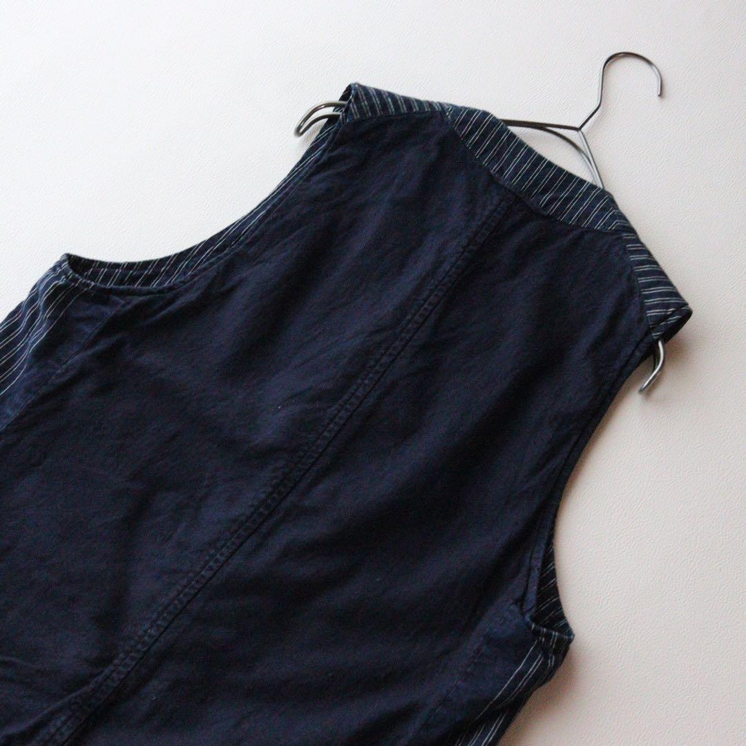 5354【希少　美品】45R ウォバッシュストライプベスト インディゴ　XL