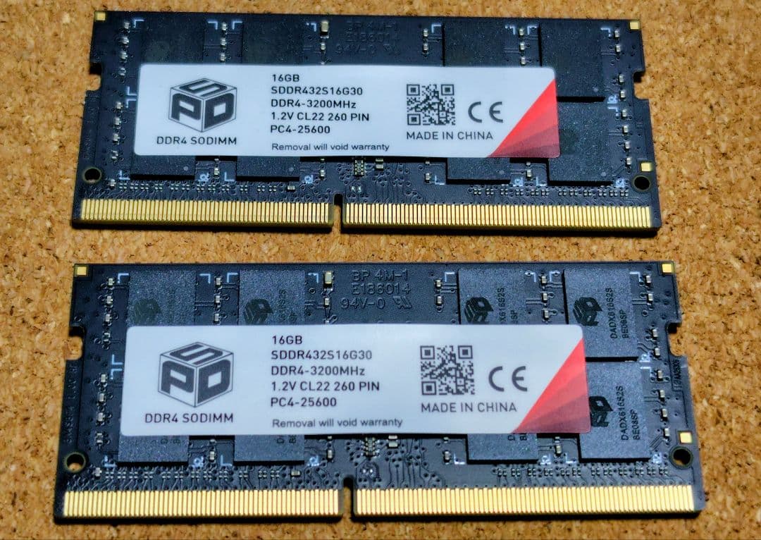 SPD DDR4-3200 SODIMM 32GB(16GBx2枚) CL22