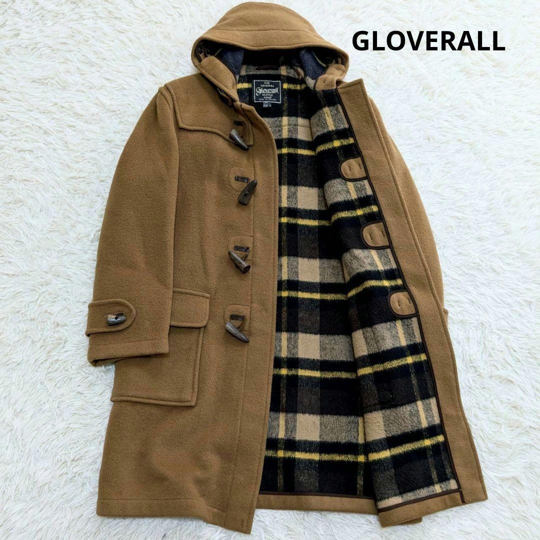90s グローバーオール ダッフルコート チェック柄 キャメル 英国製 M