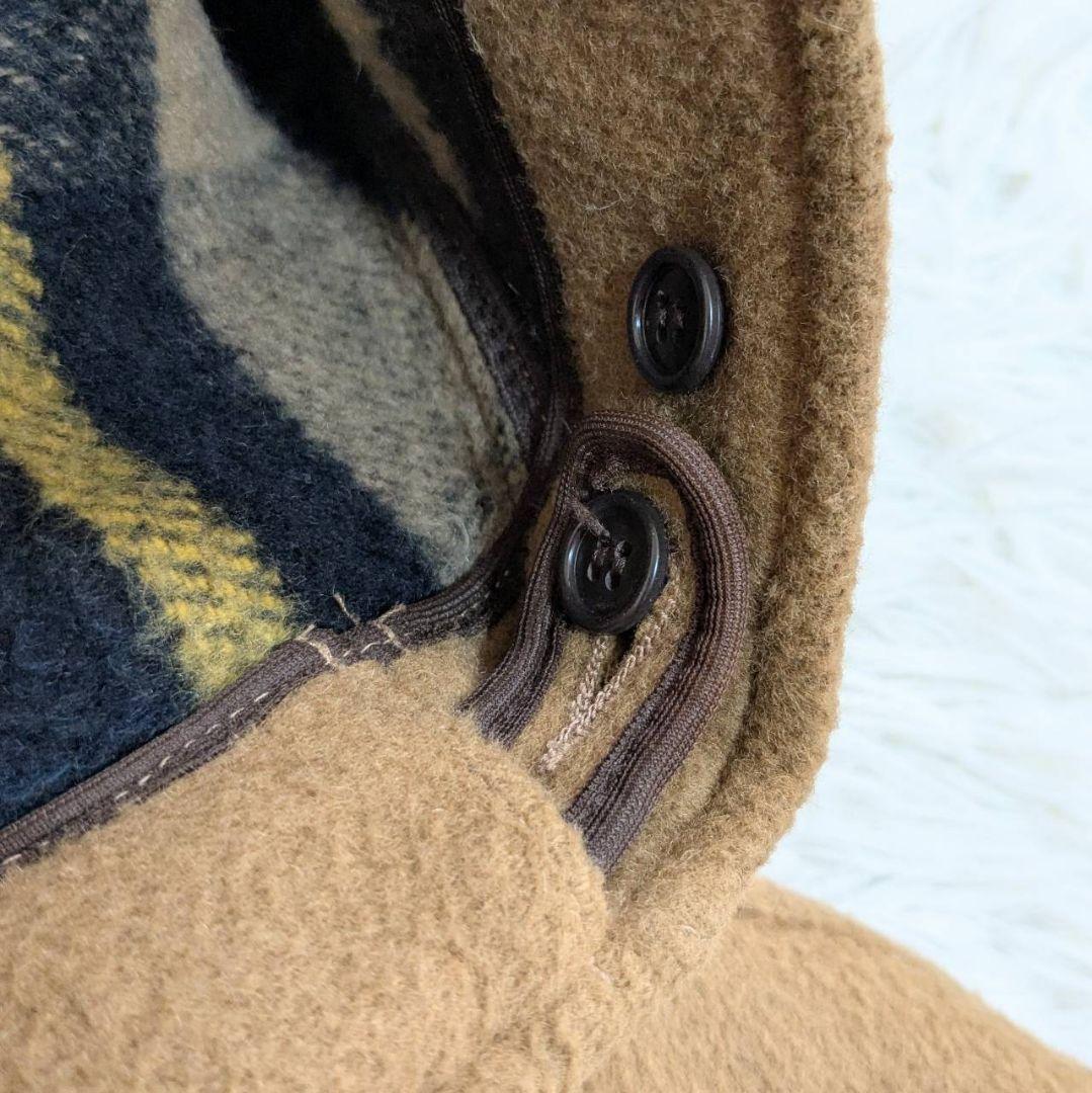 90s グローバーオール ダッフルコート チェック柄 キャメル 英国製 M