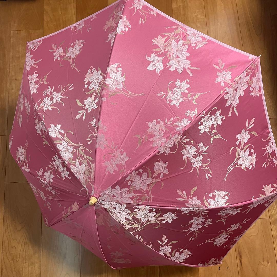 槙田商店　傘　晴雨兼用　UV 甲州織　絵おり　百合　和